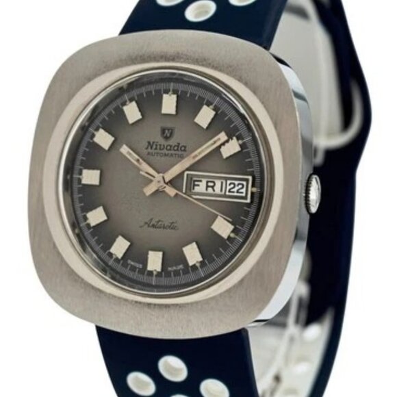 Nivada 39mm Men\'s Antarctic Automatic Day-Date Cushion Shaped Watch- Ref: 67040! main image 5
